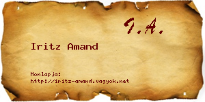 Iritz Amand névjegykártya